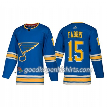 St. Louis Blues Robby Fabbri 15 Adidas 2018-2019 Alternate Authentic Shirt - Mannen